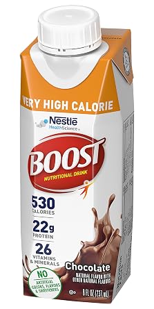 Boost Very High Calorie Nutritional Drink, High Protein Nutrition Shake, Ready to Drink Nutrition Beverage, Chocolate, 8 Fluid Ounce (Pack of 3)