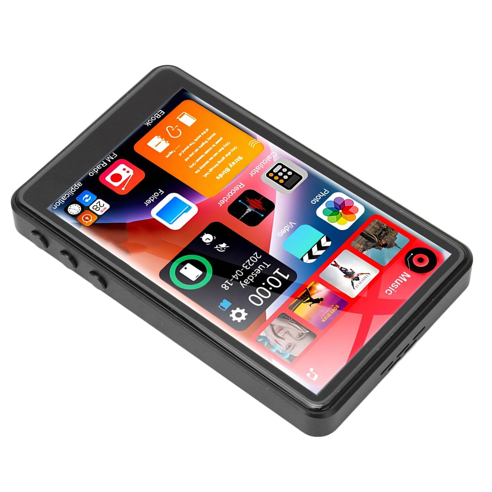KIMISS X20 Reproductor de Música MP3 5.0 de 4,0 Pulgadas con Pantalla Táctil Completa, Sonido HiFi, Memoria Integrada de 16 GB, Ampliable hasta 256 GB, Radio FM y Funciones Multimedia (Black)