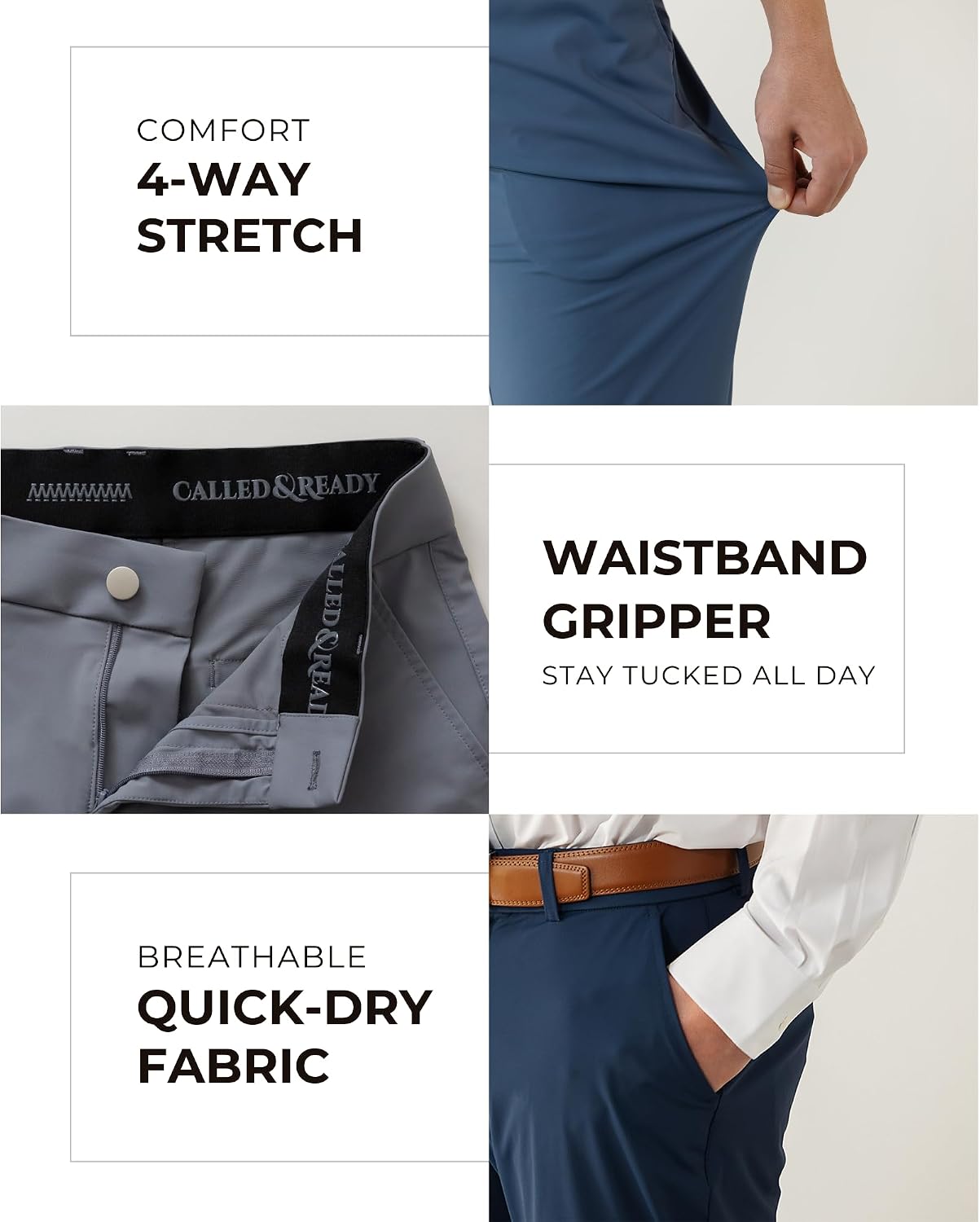 Performance Dress Pants – Stretch, Moisture-Wicking & Wrinkle-Resistant | Modern Tailored Fit
