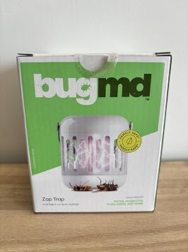 BugMD Zap Trap, Battery or USB Powered 2-in-1 Lamp and Bug Zapper with UV and LED Light, Portable Light for Indoor Spaces