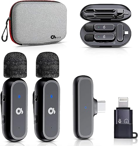 Micrófono Lavalier inalámbrico dual para iPhone y Android, el mejor micrófono de solapa para grabación de video, YouTube, TikTok, IG, podcasts y