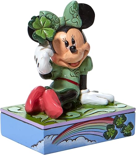 Miniatura 4 de Enesco Jim Shore Disney Traditions Minnie Mouse Shamrock Personality Pose Figurine, 3.25 pulgadas, multicolor