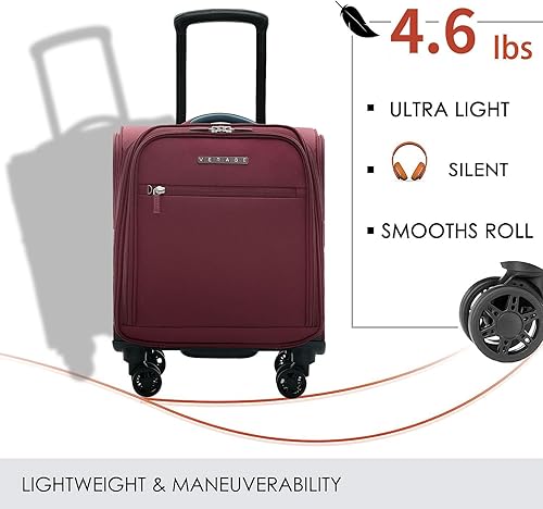Miniatura 3 de Verage Carry On Underseat Luggage with Wheels & USB Port, Wheeled Spinner Bag Carry-on Luggages for Airlines, Lightweight Suitcase Men Women, Pilots