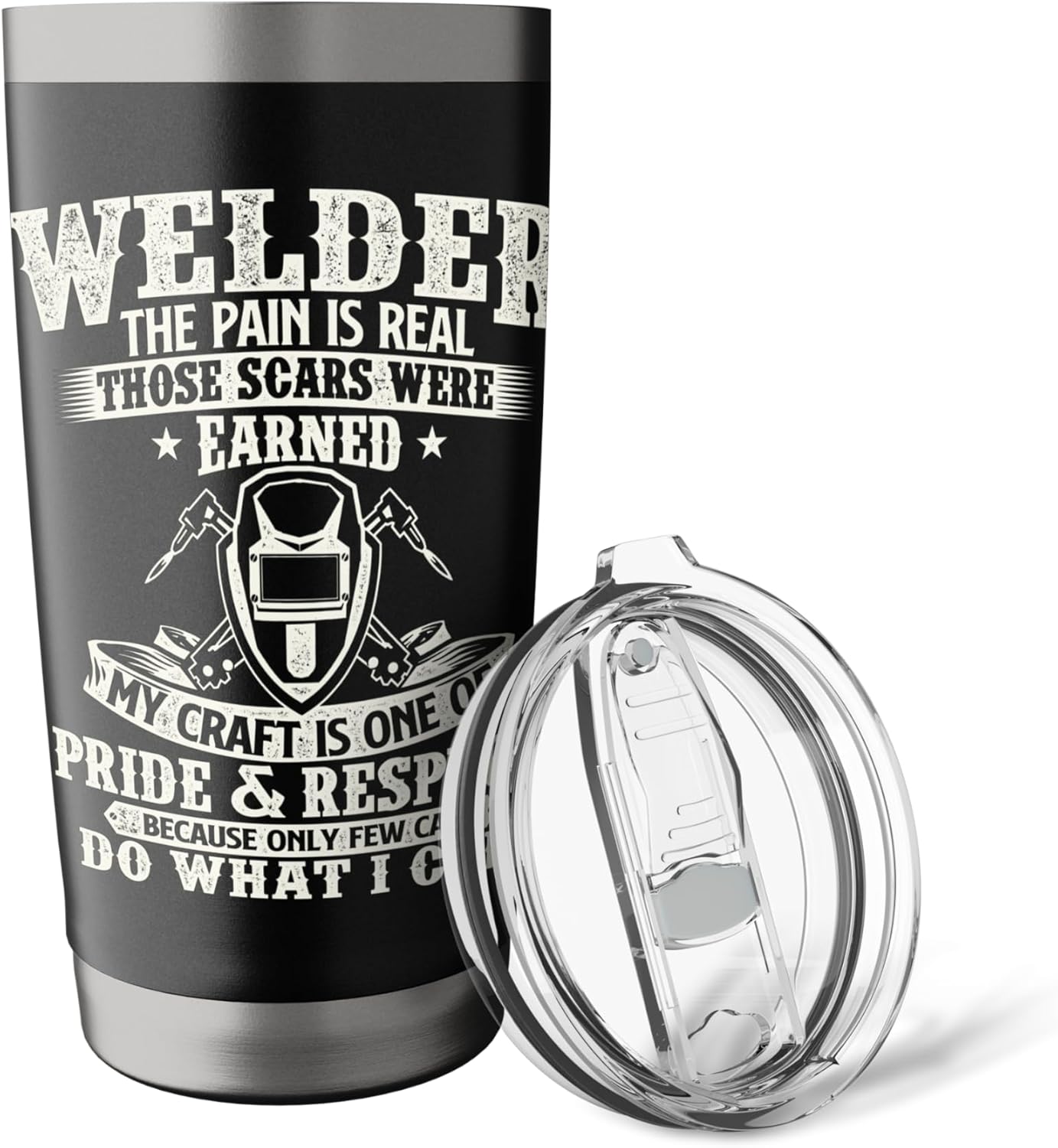 Welder The Pain Is Real Those Scars Were Earned - Welding Stainless Steel Insulated Tumbler - Image 5