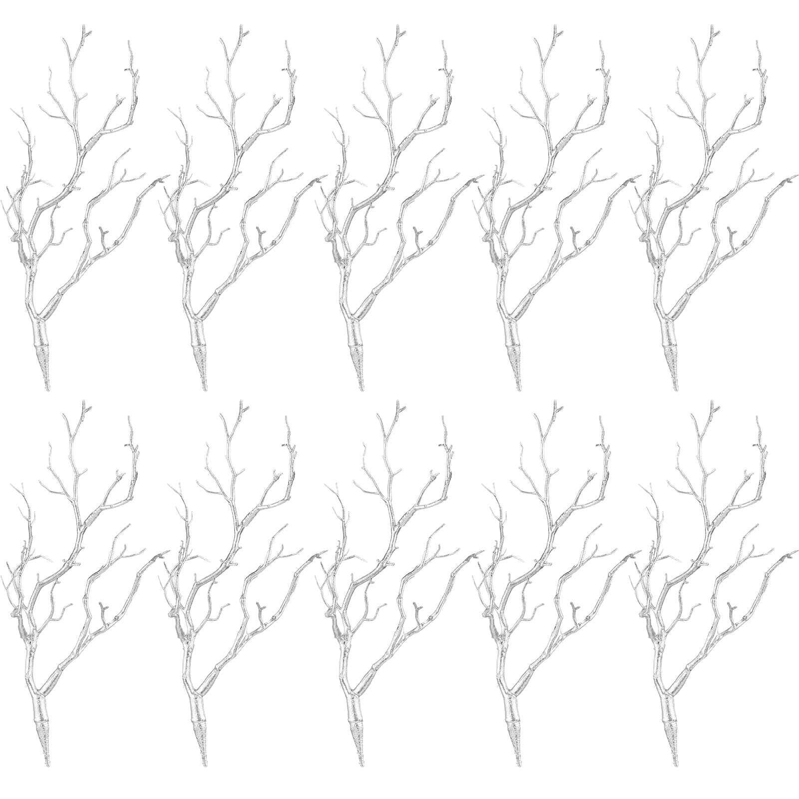 Geosar Lot de 10 petites branches de manzanita en plastique fausses branches artificielles en forme de bois de cerf branche d'arbre décorative brindilles de plante de 35 cm pour décoration de maison