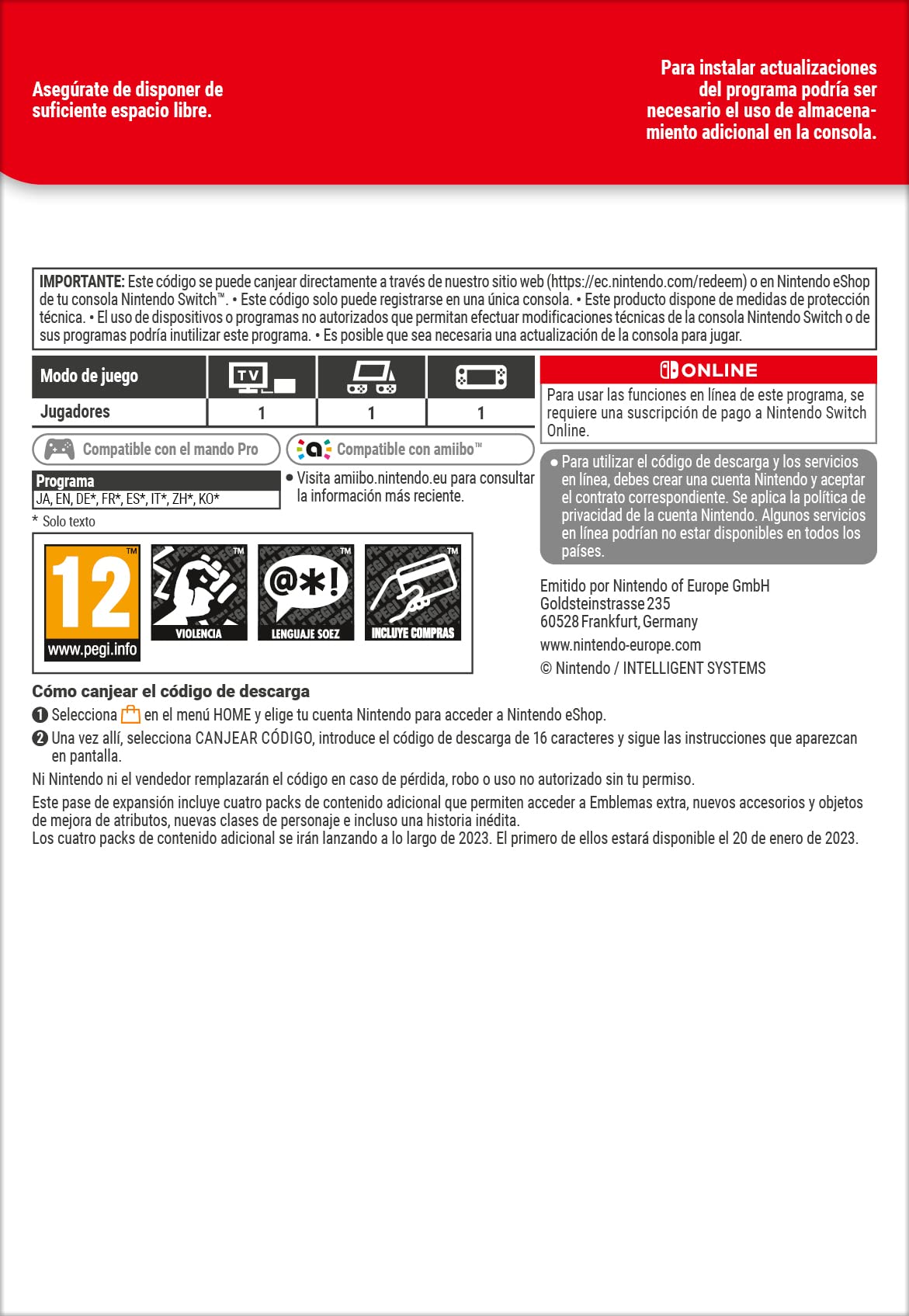 Pase de expansión de Fire Emblem Engage | Nintendo Switch - Código de descarga