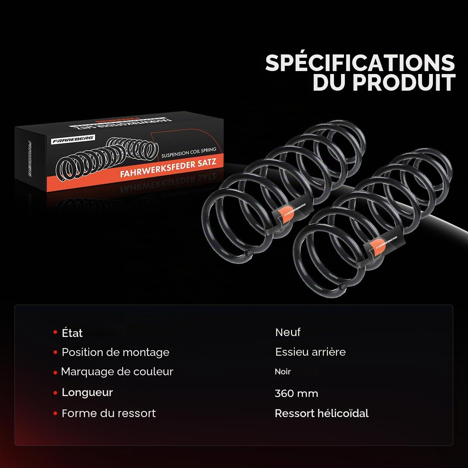 Frankberg 2 ressorts de suspension pour essieu arrière 550200060R