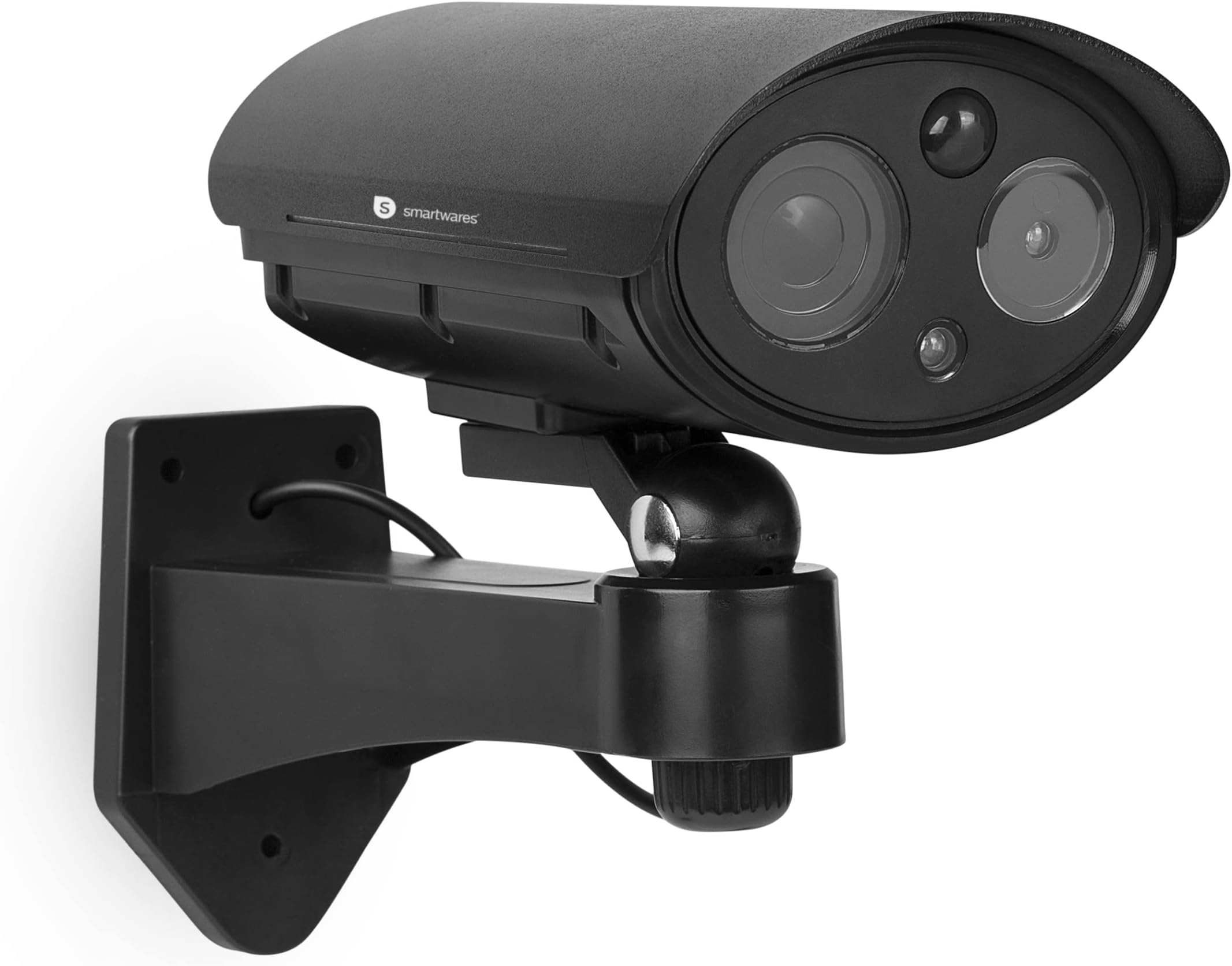 SmartwaresDummy Camera with PIR Motion Sensor and Flashing LED Light, Battery Powered, Wall Mounted, Indoor & Outdoor Use