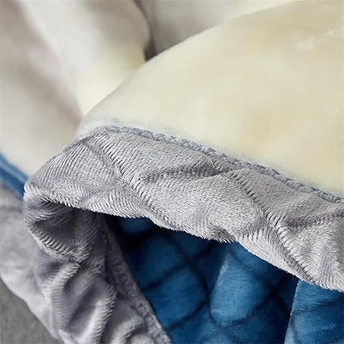 Miniatura 6 de Manta de felpa de visón coreano, tamaño Queen de 79 x 91 pulgadas y 8 libras, manta coreana, 2 capas, súper suave, cálida, estilo coreano,