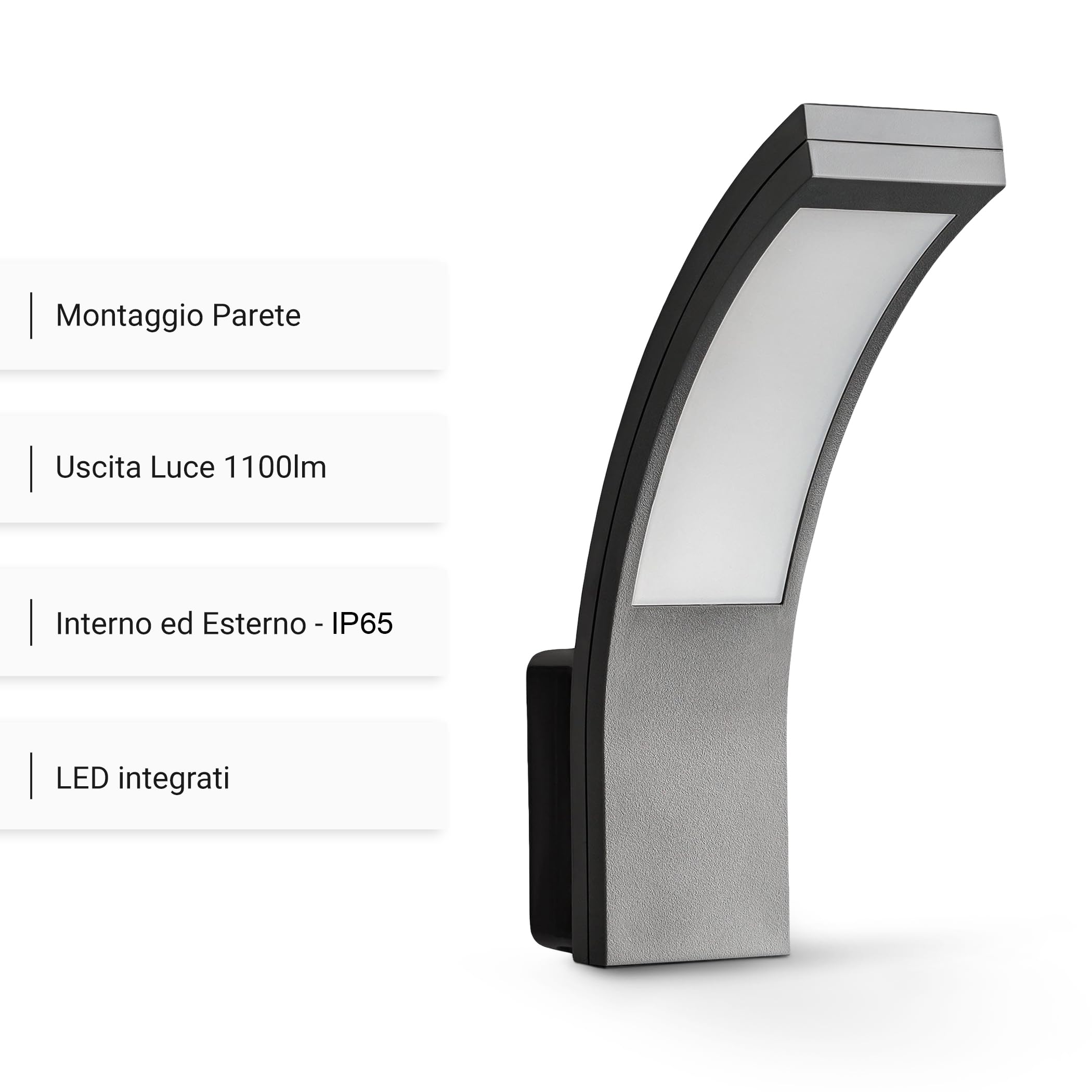 SEBSON LED Applique da Esterno IP65-2 Pezzi - Lampada da Parete Antracite 15W 1100lm Bianco Freddo 5800K - Luce Esterna 250x176x65mm