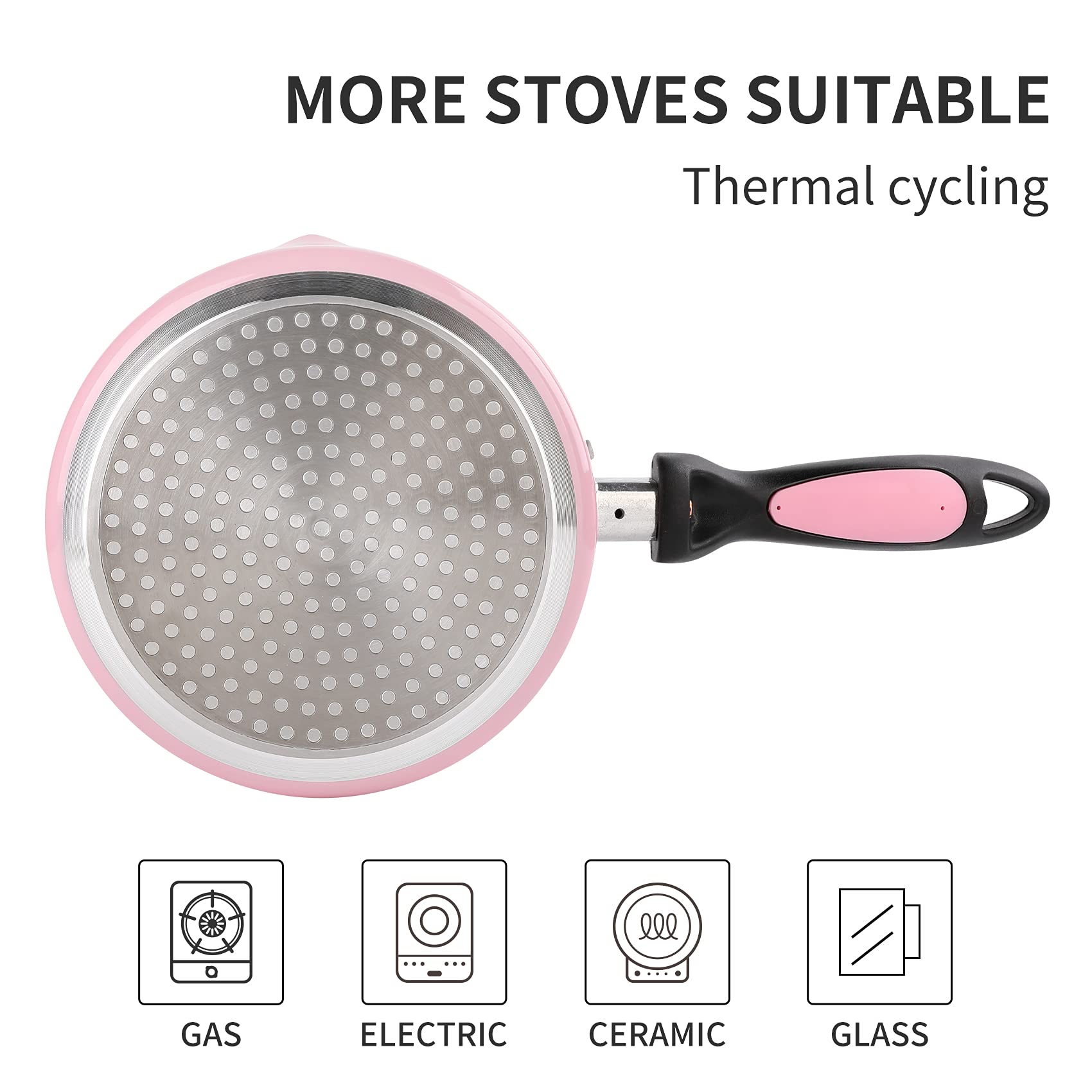 Pink Non Stick Saucepan - 2 Quart with Lid -3