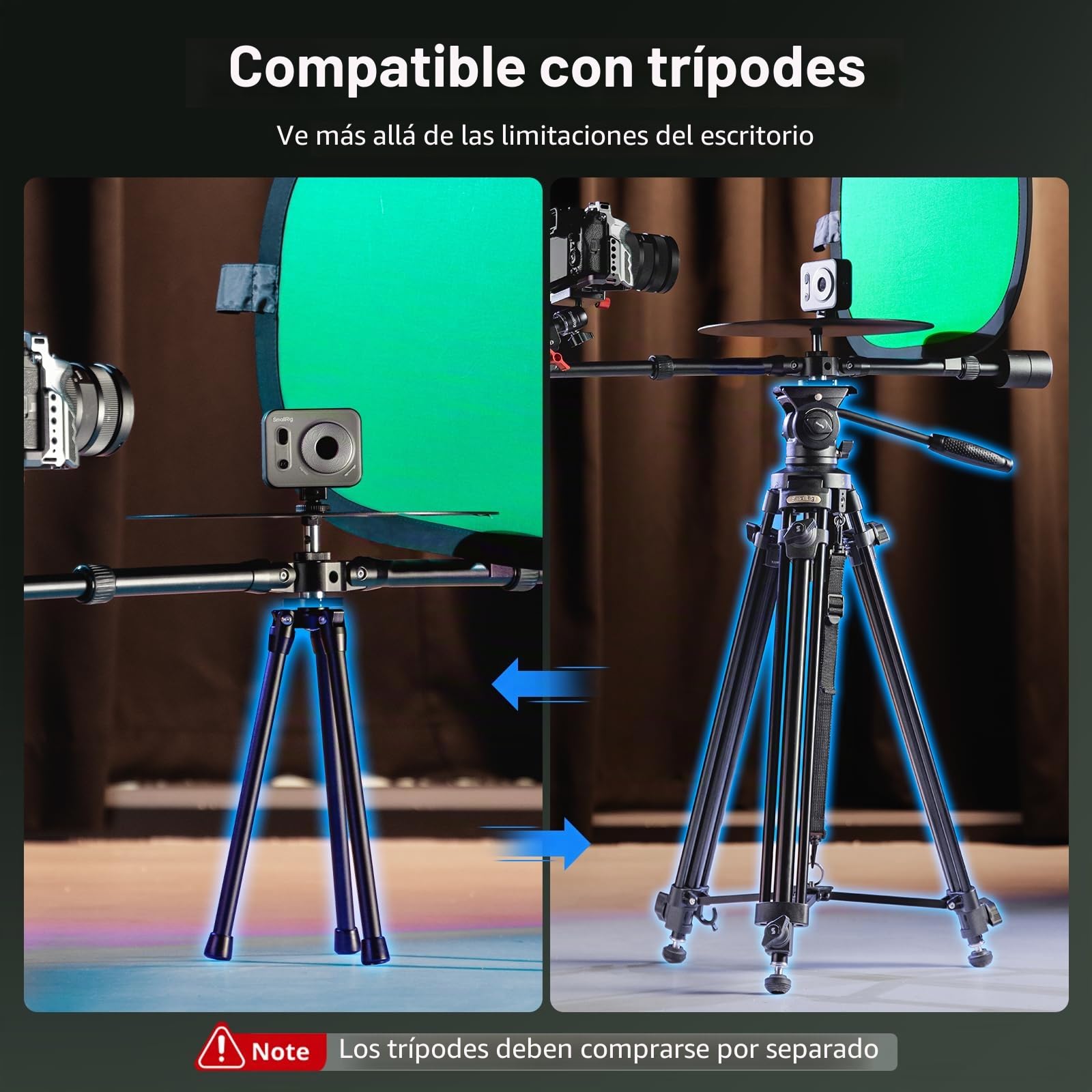 SMALLRIG Plataforma Giratoria para Fotografía de 360° de 12" Profesional, ángulo de Disparo Ajustable, Plataforma Giratoria de Video Portátil, con Placa QR para Arca - 4807