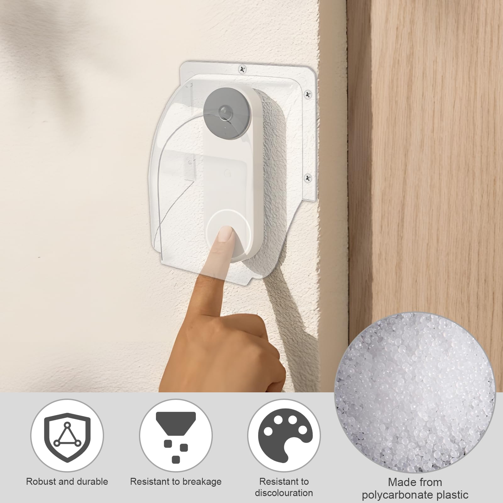 Copertura Antipioggia Copri Citofono Esterno, Copertura Protettiva Impermeabile per Campanello Esterno, Pulsante di Chiamata, Campanello Wireless, 11x11x8,5 cm