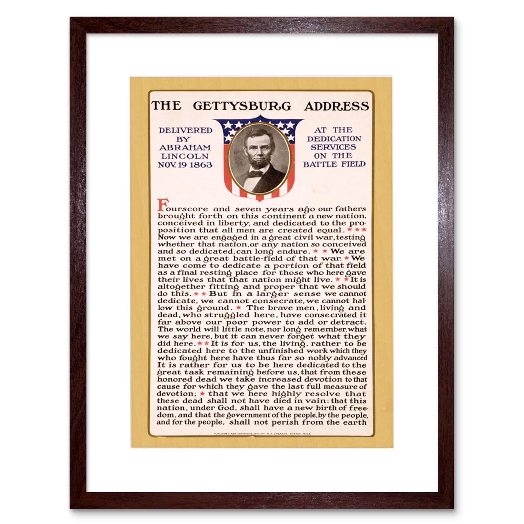 Wee Blue Coo War American Civil Lincoln Gettysburg Address President Framed Wall Art Print