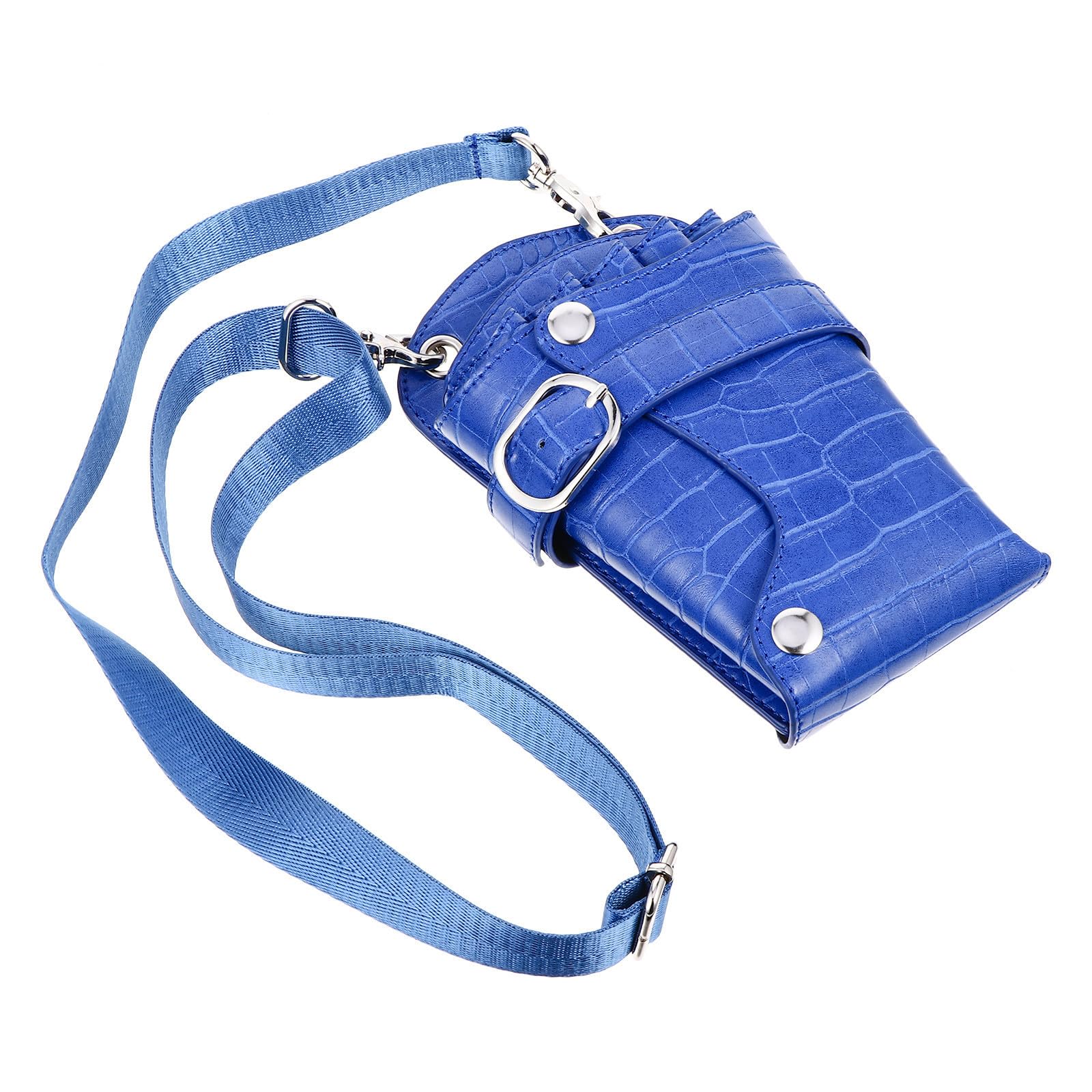 Contenedor para Tijeras de Pelo, Estuche para Herramientas de Peluquería, PU Azul, Alta Capacidad, Protección Segura, No se Deforma, para Uso Profesional en Salón Casa, Cinturón