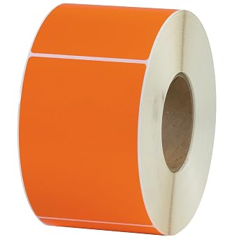 Poly Bag Guy Thermal Transfer Labels, 4" x 6", Orange, 4/Case
