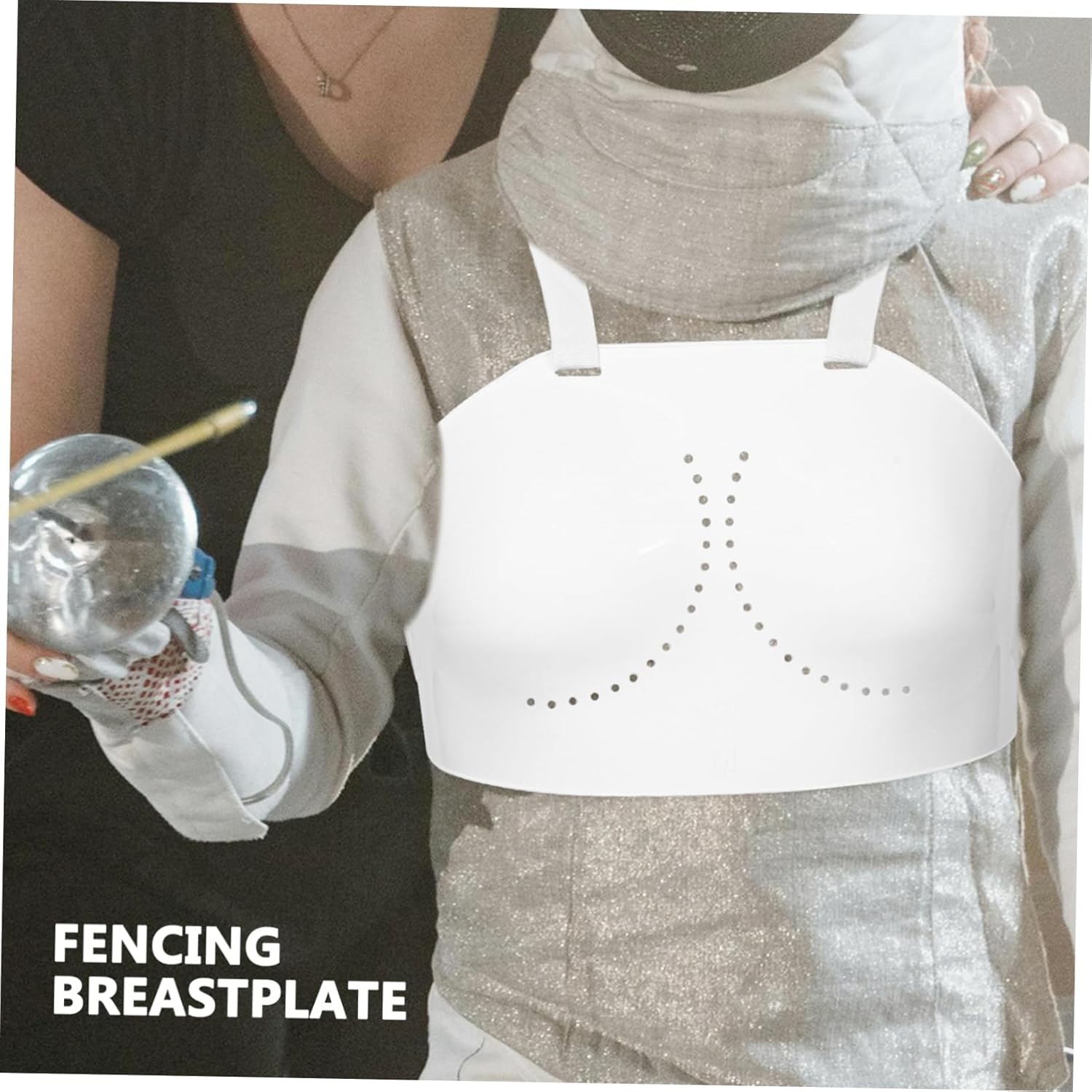 Outanaya Outdoor Fencing Chest Protector Ergonomic Reusable Guard for Female Fencers Lightweight and Durable Protective Gear for Practice and Training