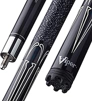 Vista 2 de Viper Siniestro - Taco de billar/billar (2 piezas, 58 pulgadas), color negro con puntos crema