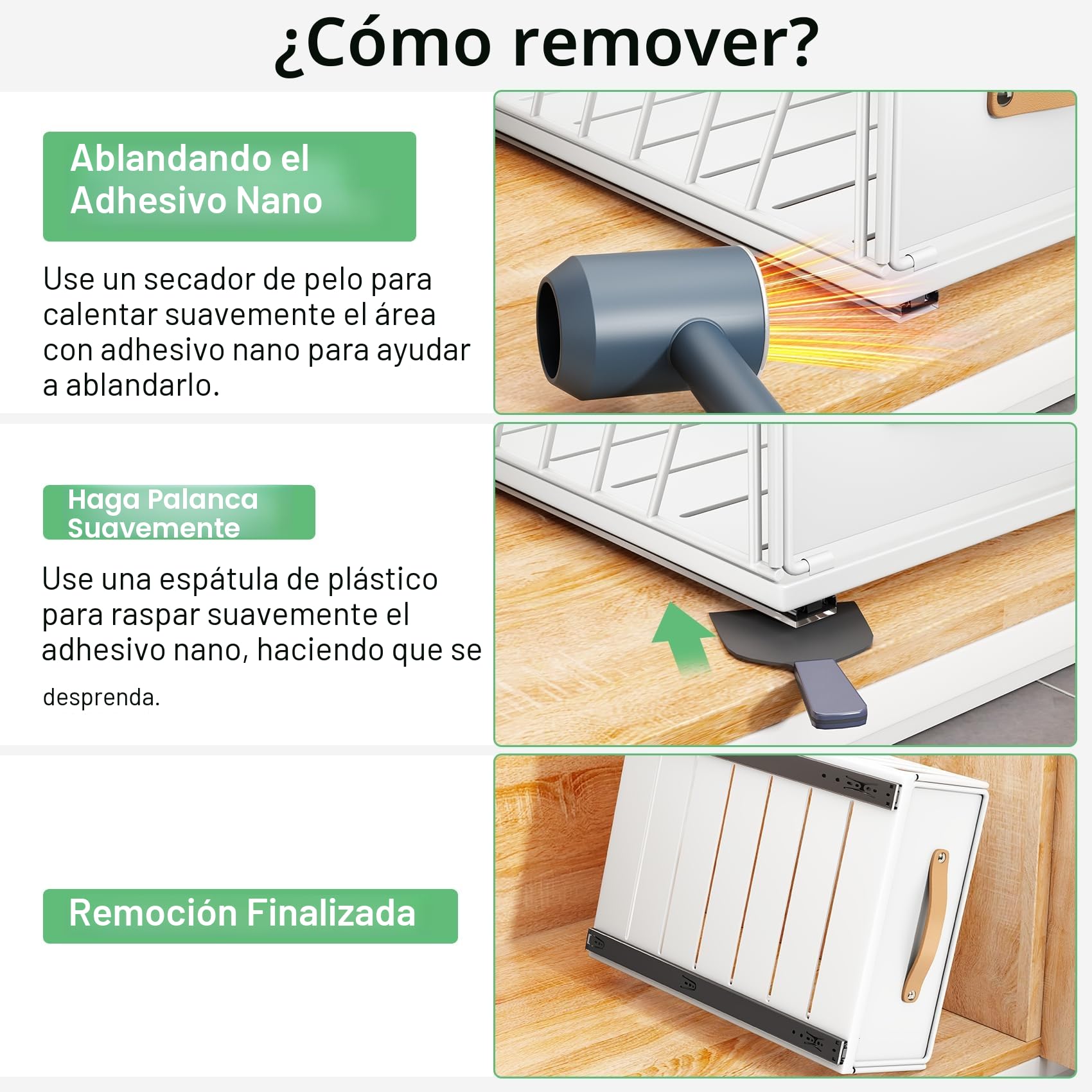 Cajón extraíble blanco de Kitstorack, 30 cm