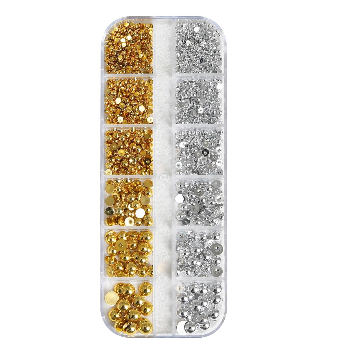 0.8mm Mini Small Nail Beads Stainless Steel Beads Nail Chain Charms Nails Art Decorations Gun Grey Nail Studs Gold Caviar Nail Charms DIY Tool Nail Studs Accessories Caviar Beads for Nails (Yellow)