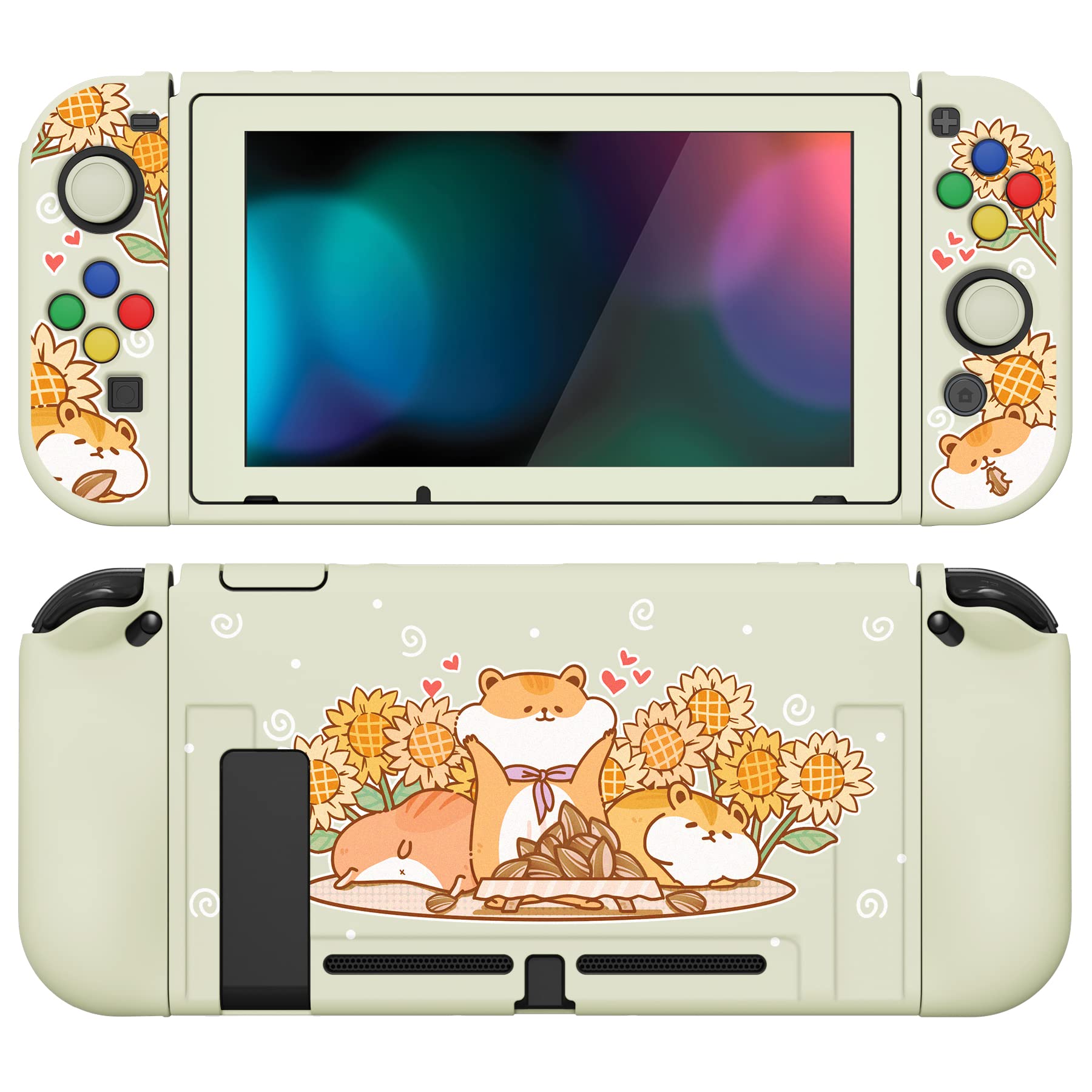 playvital ZealProtect Soft Protective Case for Nintendo Switch, Flexible Cover Protector for Switch with Tempered Glass Screen Protector & Thumb Grips & ABXY Direction Button Caps - Donut Odyssey — view 33