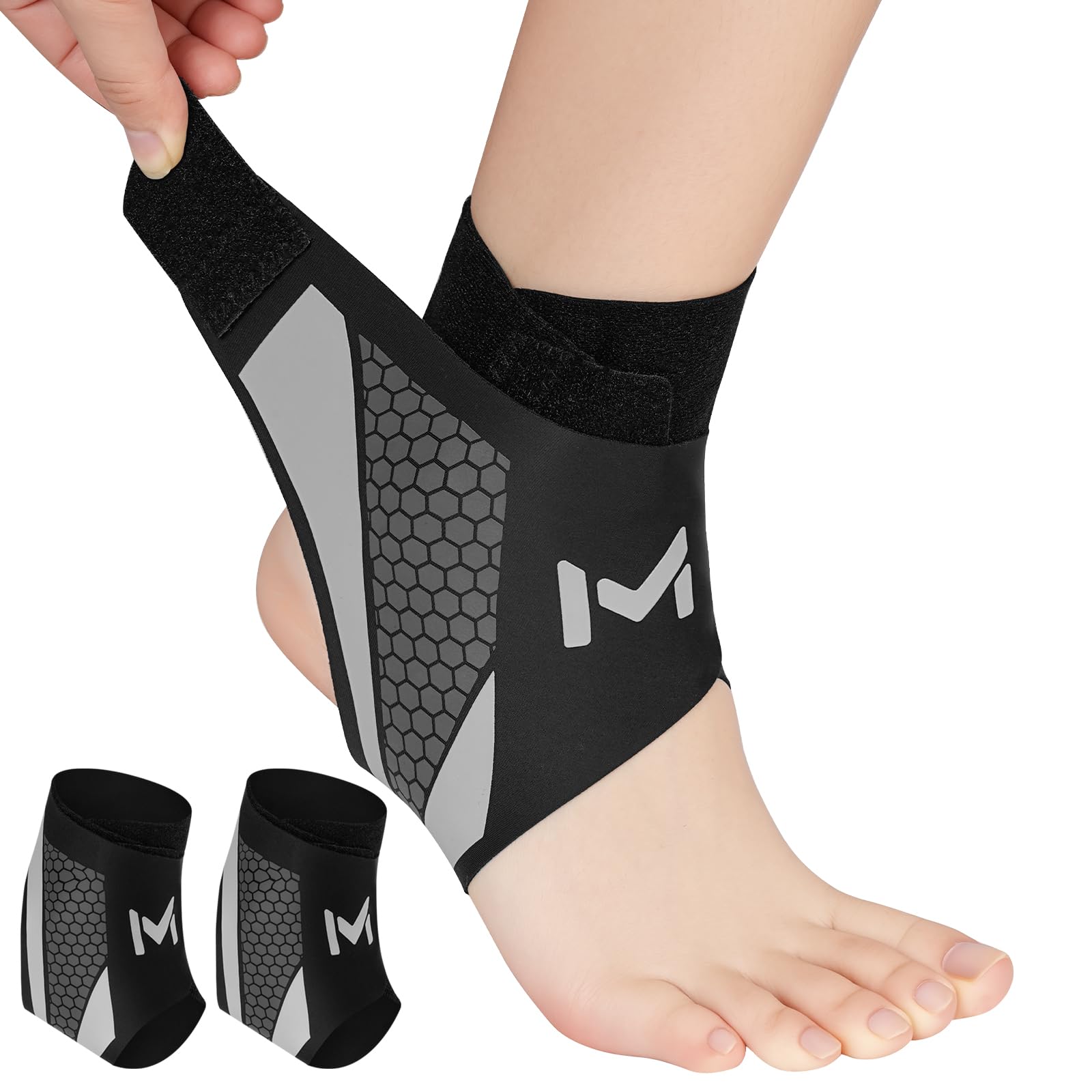 Beugo Tobillera para Esguince, Tobillera Deportiva, Lateral Tobilleras Esguince Ajustable, Diseño en Y, Ankle Support Protector de Tobillo Par Unisex para Deporte Correr Fútbol, Tamaño único — view 10
