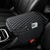 Funda para consola central de auto Ouzorp, cuero microfibra mejorado con 2 bolsillos de almacenamiento, cubierta universal para apoyabrazos, protector de interiores para la mayoría de vehículos 1