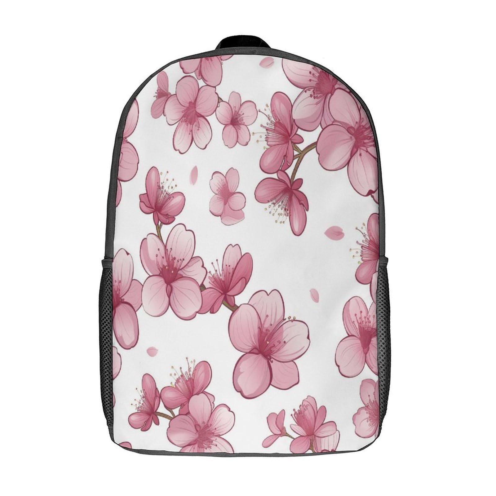 VesFy Flor Rosa Mochilas De Viaje Plantas Morral Con Bolsillos Laterales Mochila Escuela Para Colegio Viaje Cámping Primaria Pequeña Guardería Mochila 17inch