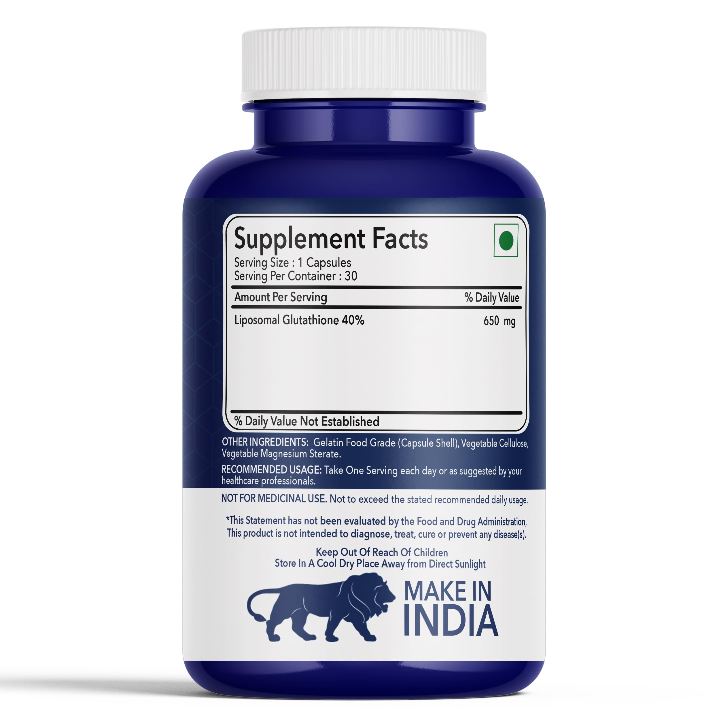 Fitness Veda Liposomal Glutathione Supplement – 30 Capsules| Liver Health & High Bioavailability Formula | Enhanced Absorption Antioxidant | Cellular & Face Health - Helps in Skin Hydration — Amazon image 3