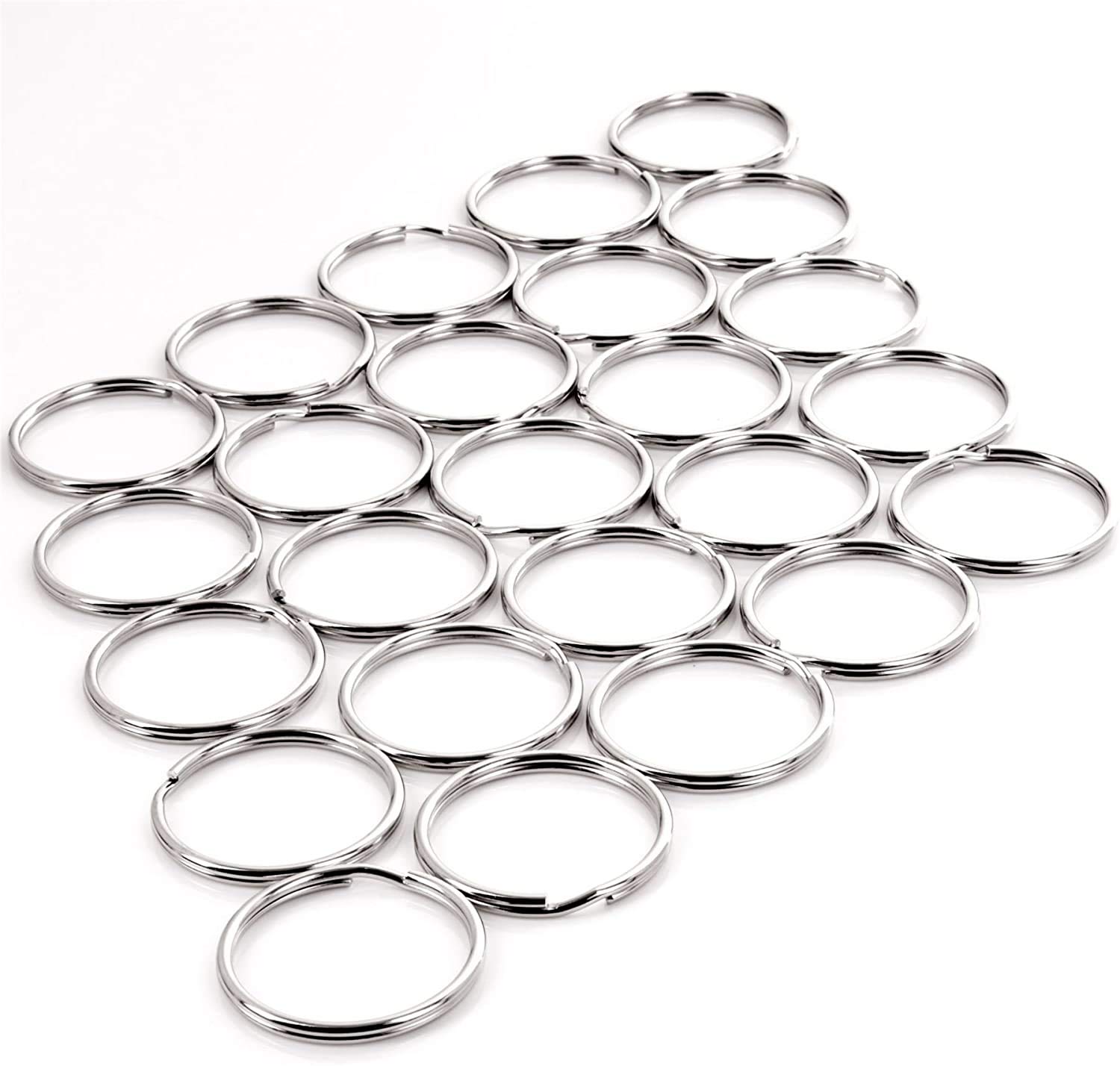 100 Units Large Nickel Split Rings 32mm