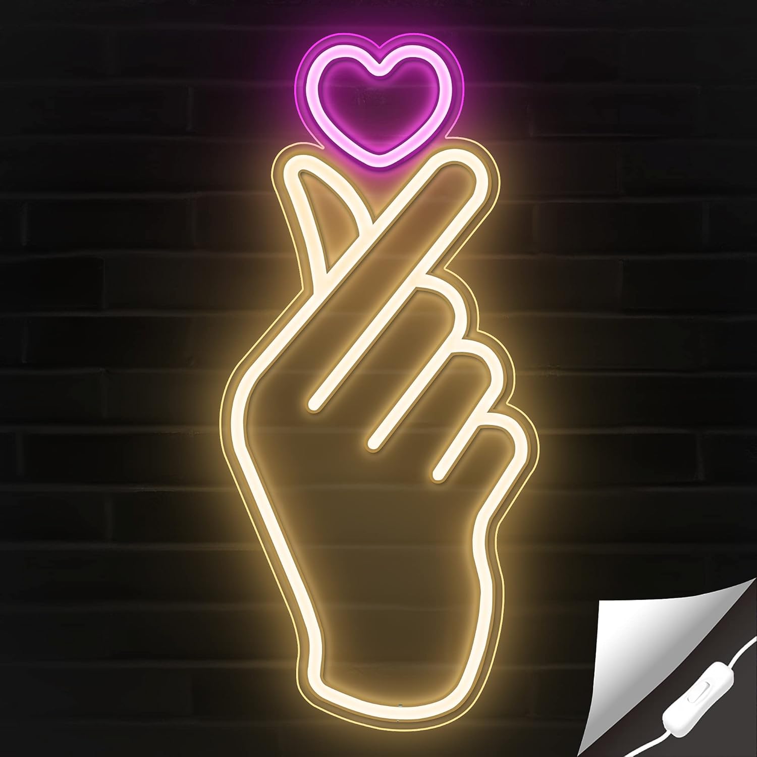 Buy Lumoonosity Finger Heart Neon Signs Premium K Pop Heart Hand Led Sign Pink Warm White K Drama Hand Heart Gesture Neon Lights Korean Hand Symbol Love Lights For Wall