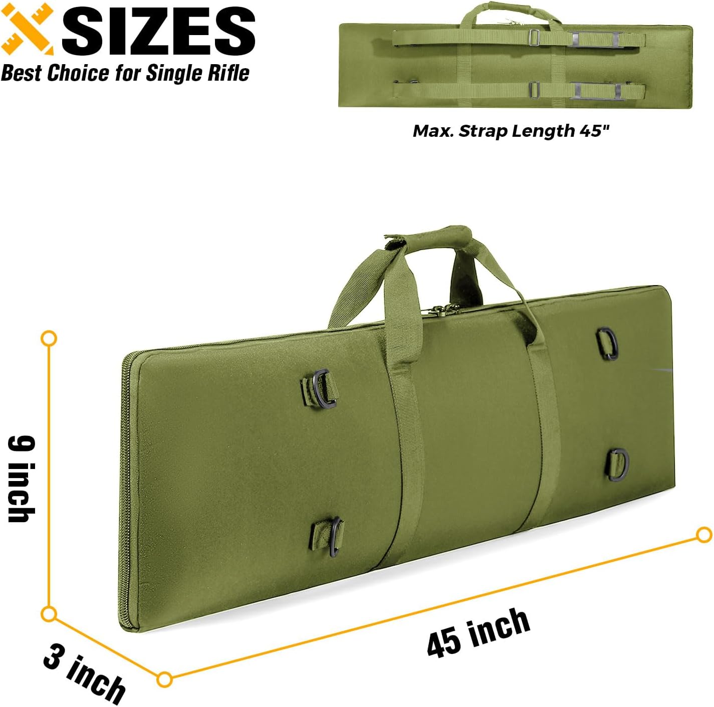 DBTAC Urban Minimalist Low Profile Single Long Rifle Bag Pistol Gun Case for Airsoft Range Shooting Outdoor Hunting | 37" 45"
