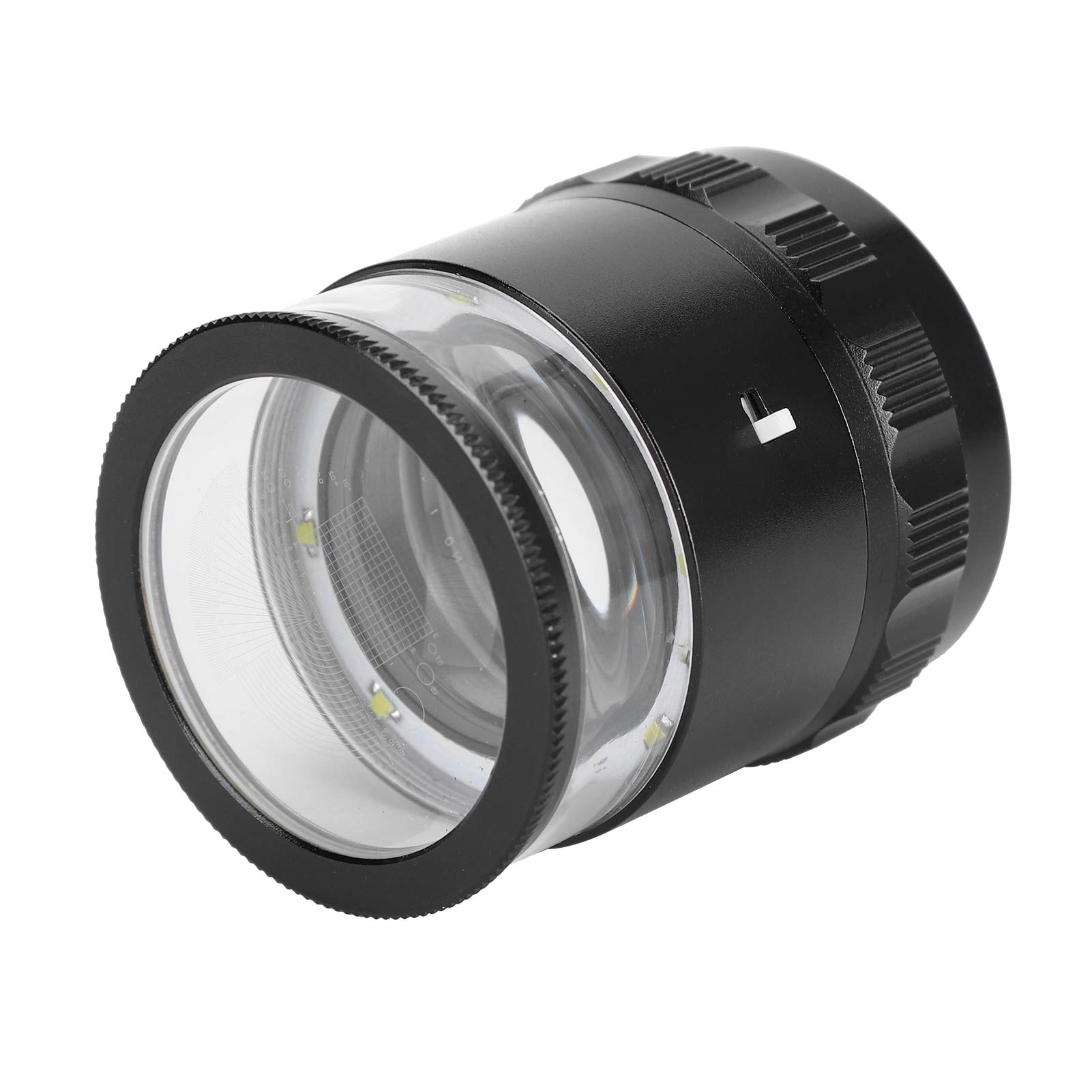 Vergrößerungsglas 10X mit 8 LED-Lichtern und Skala, für Lupen