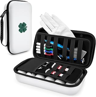 Golf Glove Holder Case with Glove Shaper - Golf Accessories Organizer for Men & Women, Premium Protective Storage Case with Carabiner Fits Golf Bags, Golf Gifts for Men