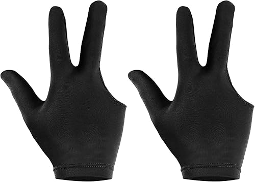 Guantes de billar de 3 dedos, paquete de 2 guantes de billar para mano izquierda y derecha, guantes de piscina para tiradores, carom, billar, taco