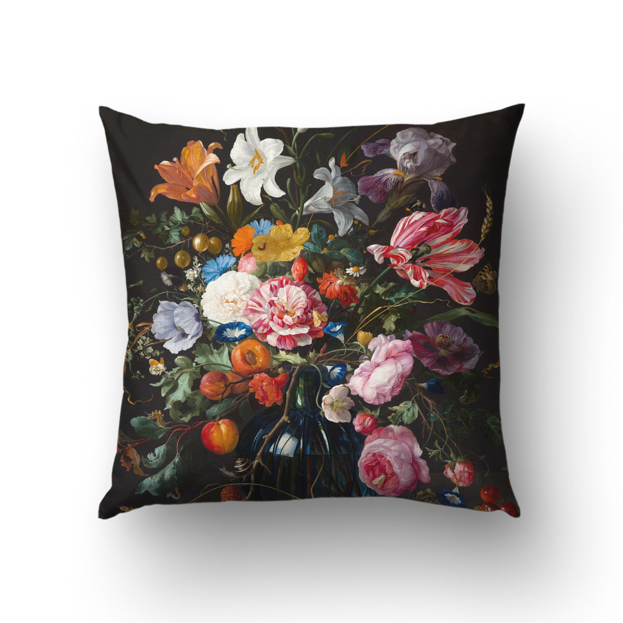 Housse de coussin floral hollandais colorée 45x45 taie décoration bohème