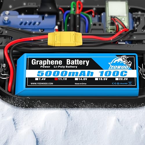 Miniatura 5 de YOWOO 3S Batería de grafeno 5000 mAh 100 C 11,1 V Graphene Lipo baterías con conector XT90 para helicóptero RC Avión coche Drone Barco Camión