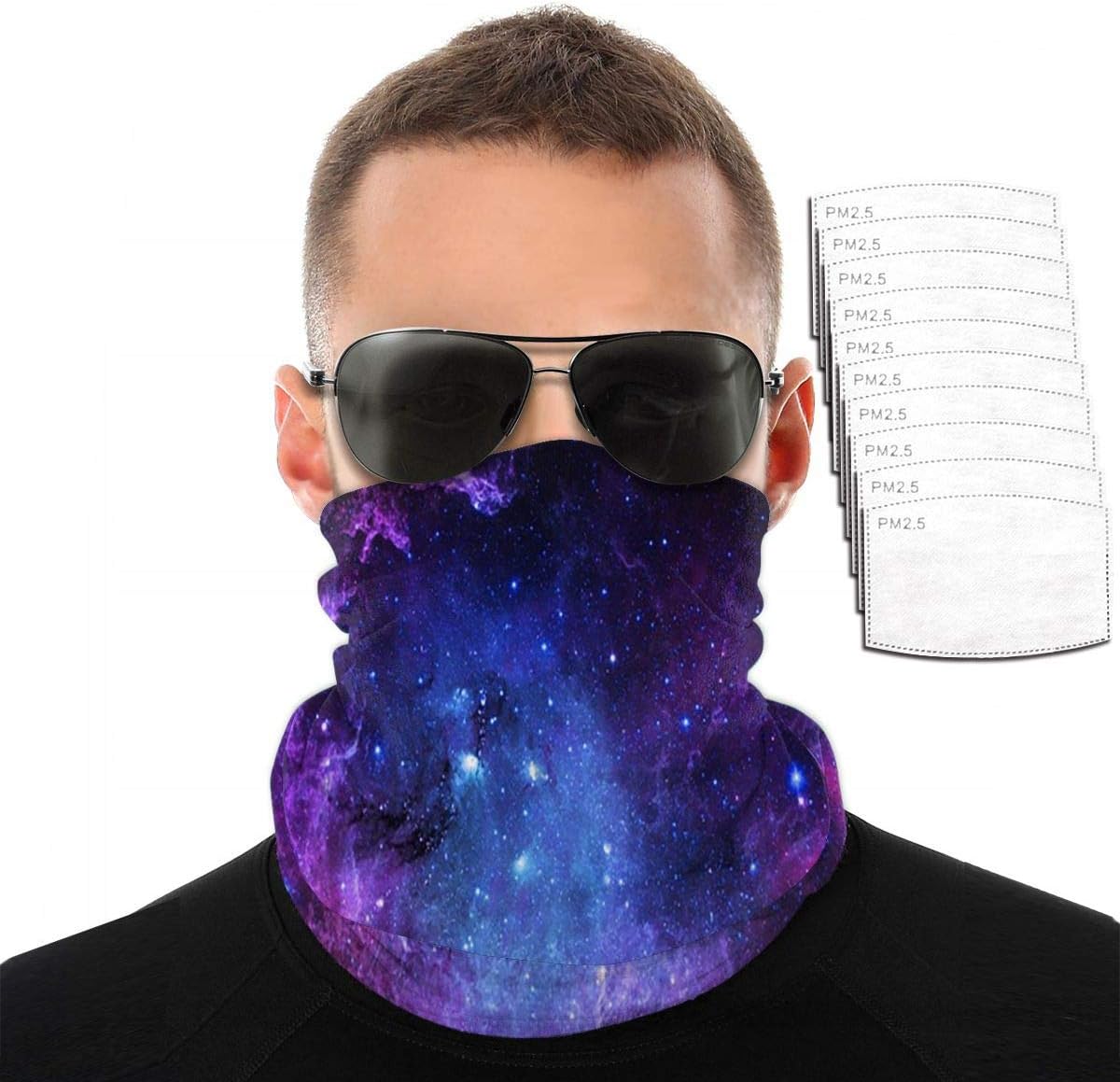 Dujiea Bandana Face Mask, Galaxy Reusable Balaclava Neck Gaiter for Men Women