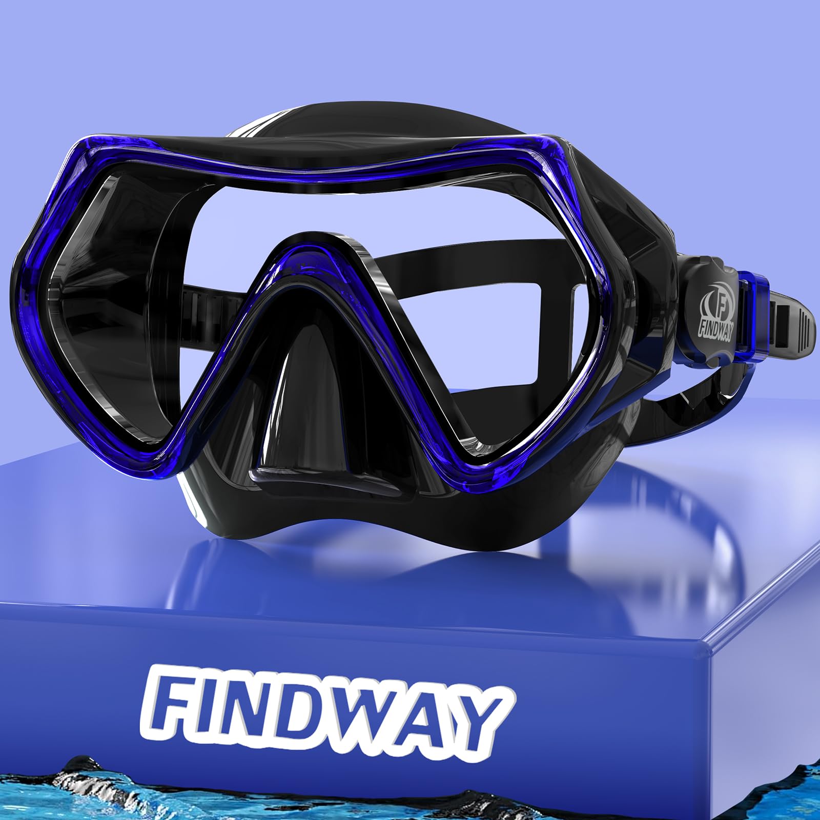 Findway Unisex Maschera Subacqua Adulti, Maschera Snorkeling per Uomo Donna e Adolescenziale, Occhialini Nuoto in Vetro Temperato con Coprinaso Adatto per Immersioni, Snorkeling, Nuoto