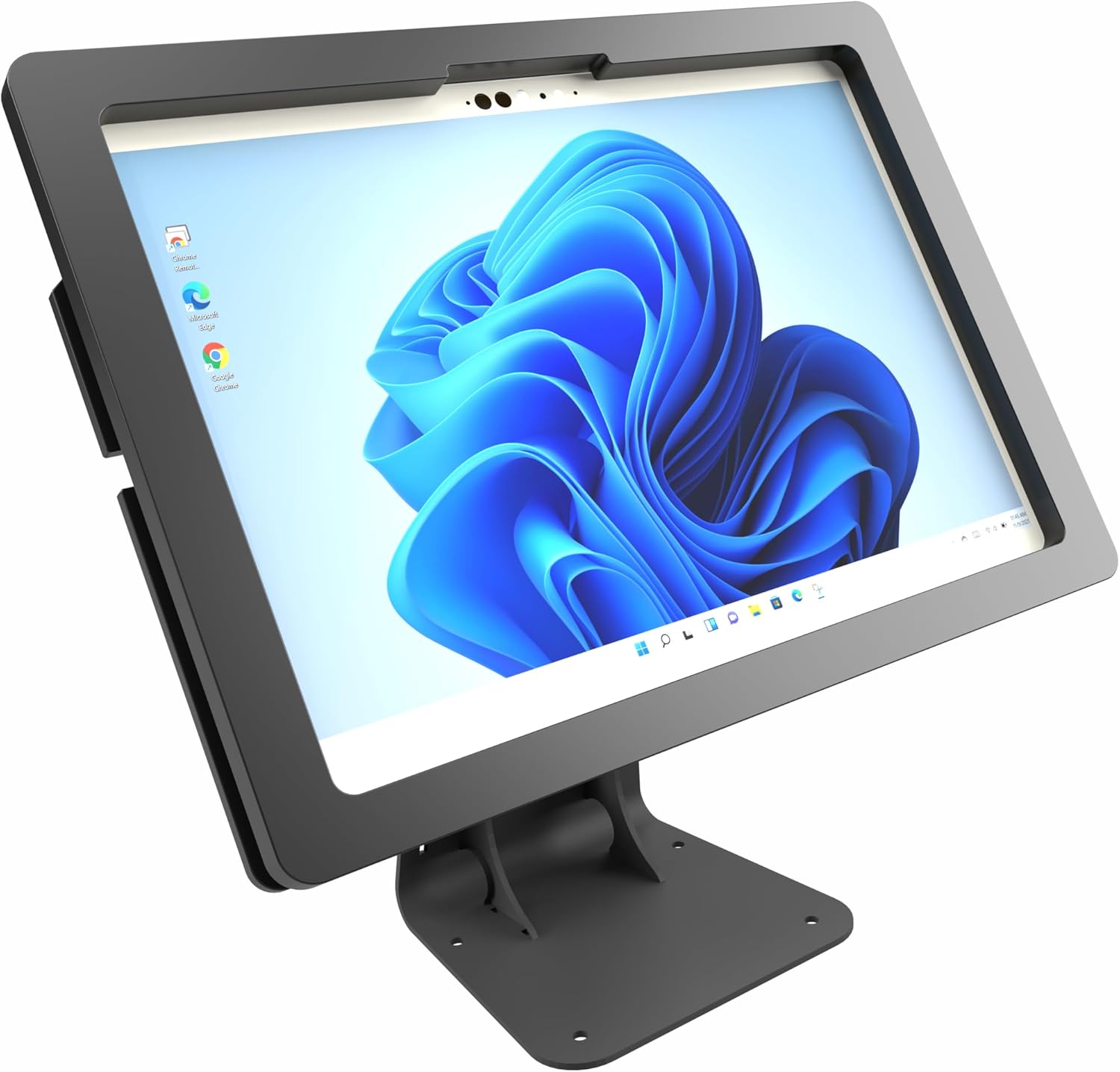 TABcare Anti-Theft Acrylic Case with 360 Rotate 180 Swivel Metal Desktop Stand & 90-Degree USB C Cable for MS Surface Tablet (Black, Surface Pro 12)