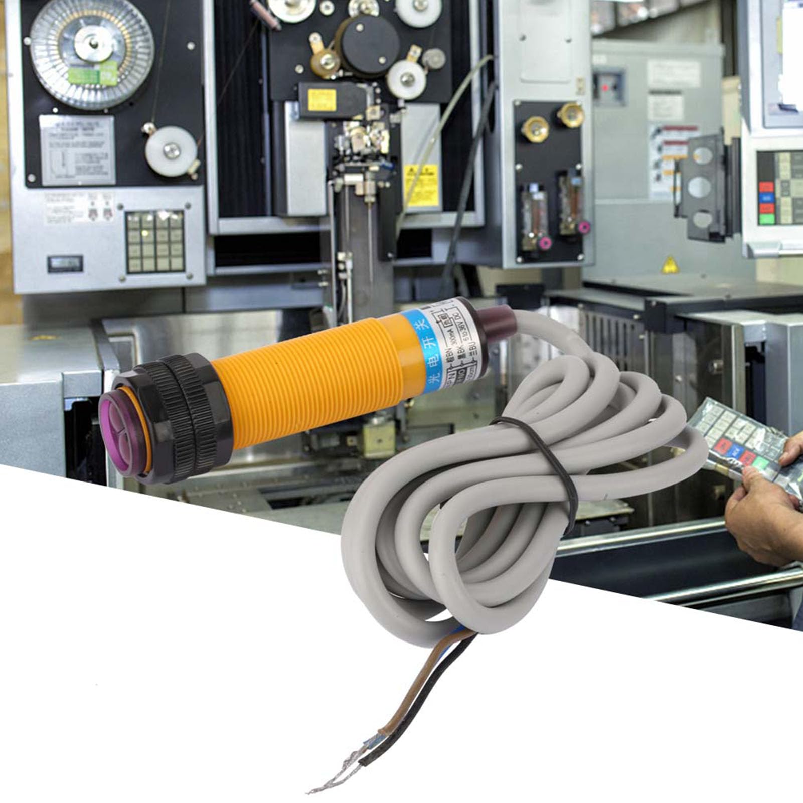 Eacam 10-30cm Photoelectric Switch, NPN NO Proximity Sensor DC6-36V E3F-DS30C4 with Quick Response for Transparent/Opaque Objects Detection