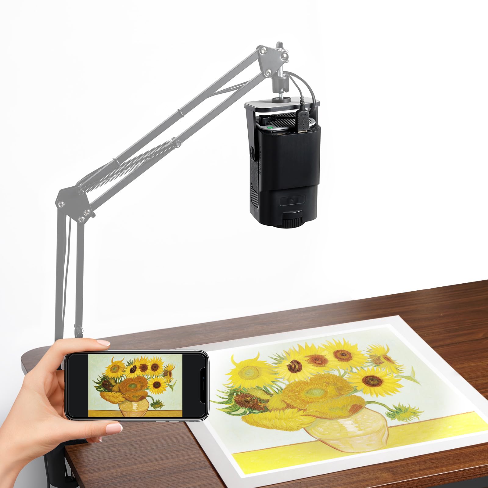 LAIZESKE HY520 Proiettore da disegno,Proiettore smart portatile da 720p per artisti,200 ANSI lumen con Wi-Fi e Bluetooth