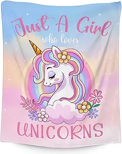 Unicorn Blanket Gifts - 60x80 Inches Cute Throw for Girls - Pink Soft Fuzzy Blankets for Bed, Couch & Living Room