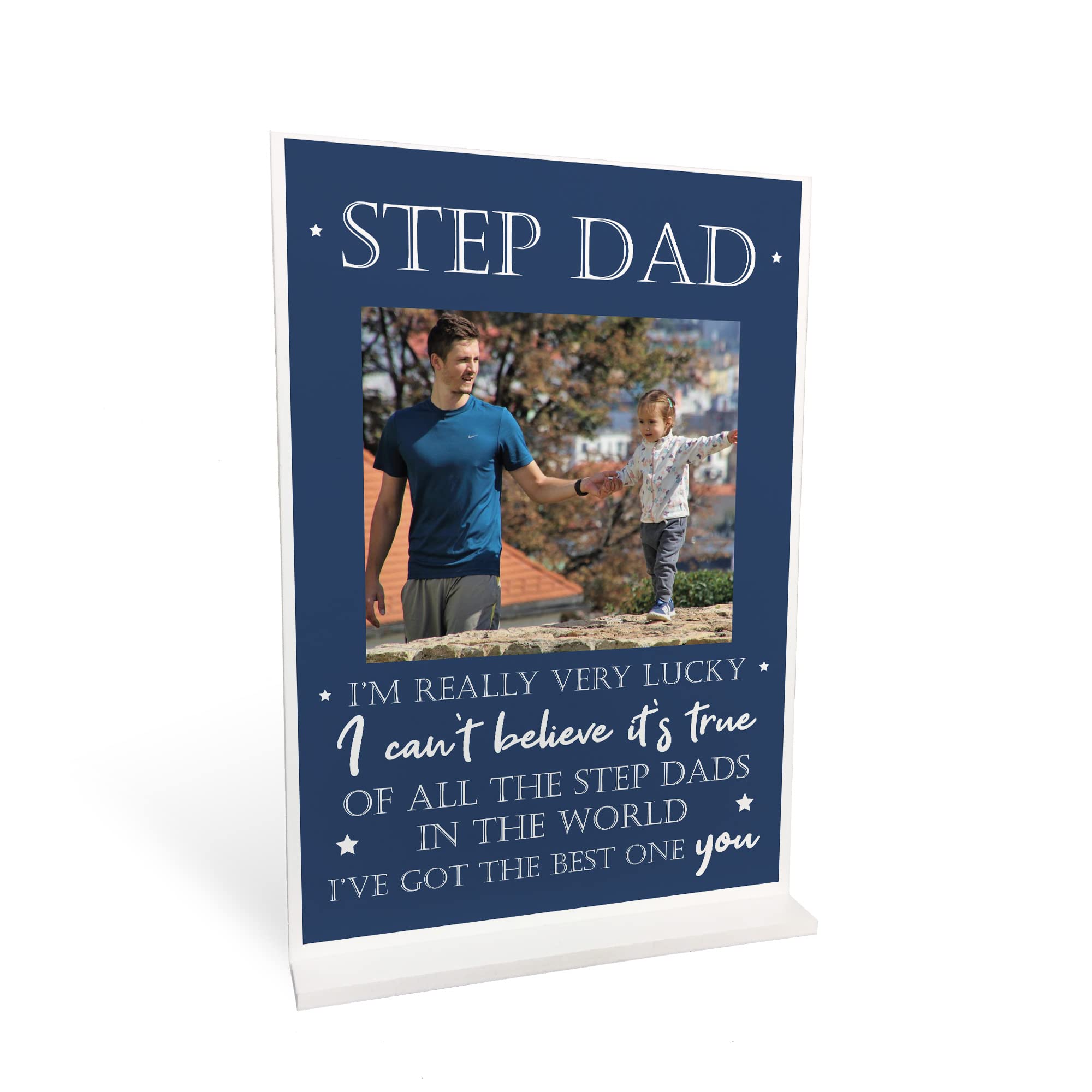 Red Ocean Step Dad Gifts Thank You Standing Plaque Personalised Photo Gift For Step Dad From Daughter Son