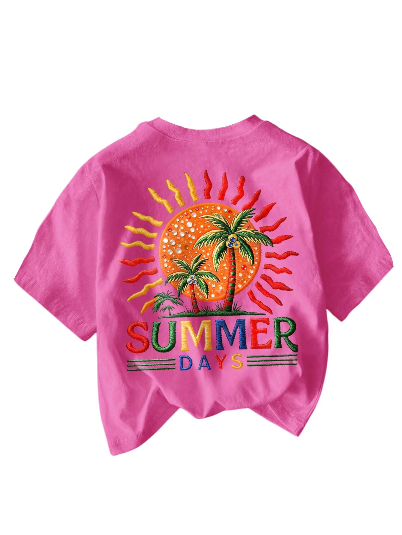 RoseSeek Women's Graphic Letter Tee Crew Neck Trendy Summer Vintage T Shirt