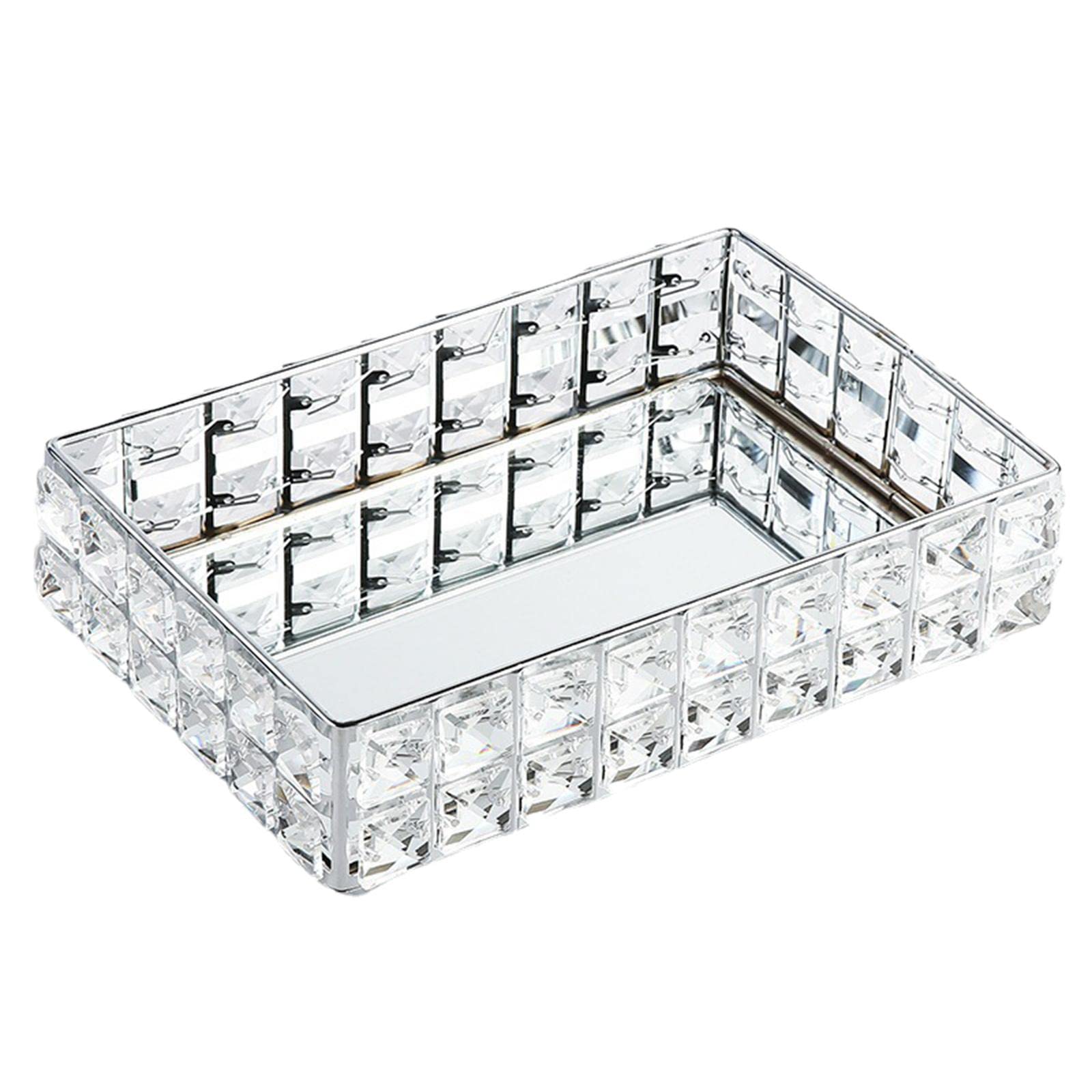 Kryształowa toaletka dekoracyjna toaletka z lustrzaną podstawą 33 x 24 x 7 cm
