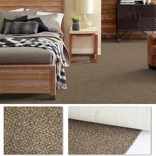 Griclner Wall-to-Wall Loop Pile Carpet, 6x23 ft, Khaki
