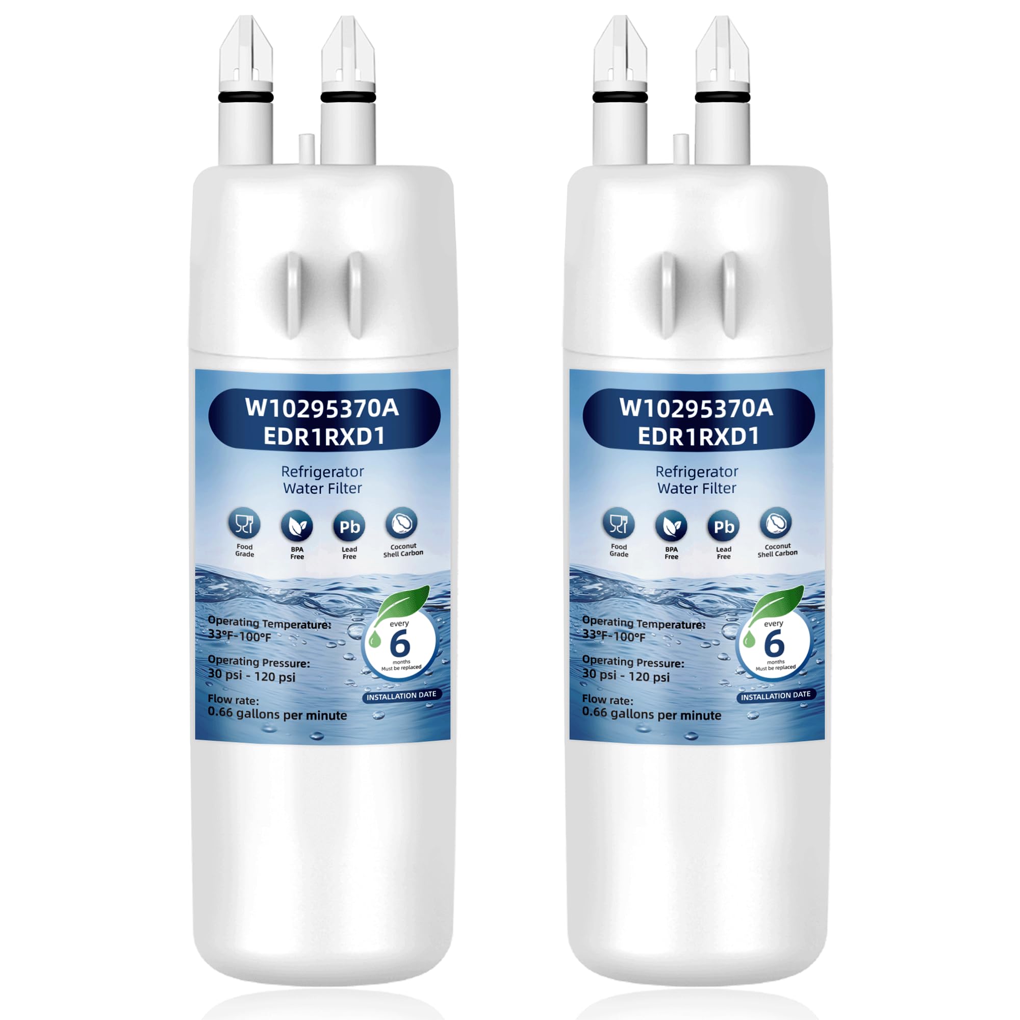 Filtro de agua de repuesto WRS325SDHZ WRS321SDHZ para refrigeradores side-by-side (2 piezas)
