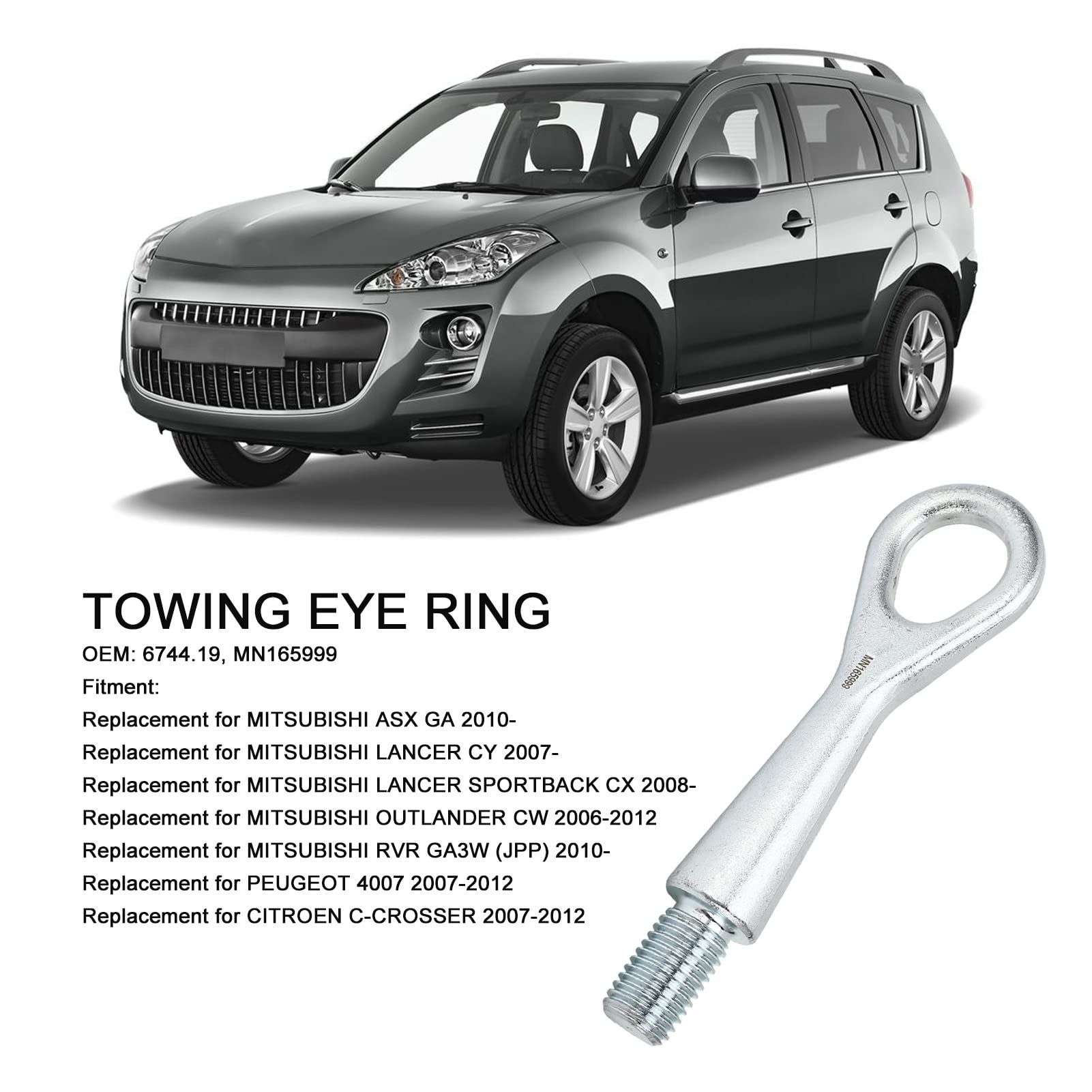 Abschlepphakenabdeckung Für Mitsubishi Lancer 2008-2015 - Einfach Zu Montieren