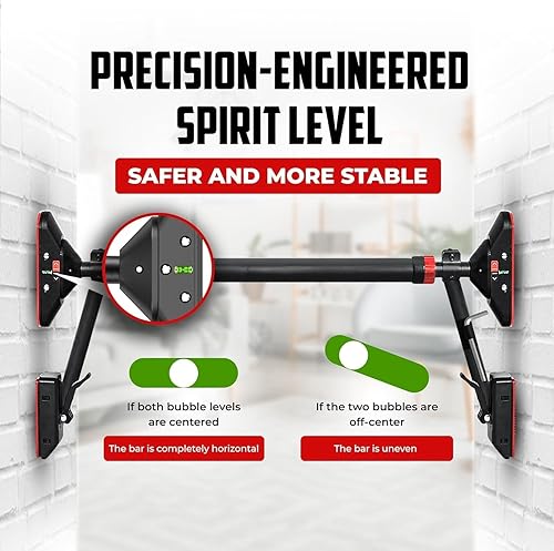 Miniatura 2 de Barra de dominadas para puerta, barra de entrenamiento de fuerza sin tornillos, mecanismo de bloqueo de ancho ajustable con barra antideslizante